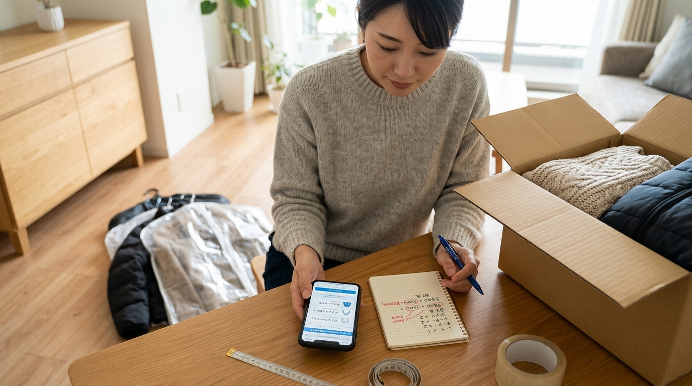 宅配クリーニングの料金項目を確認するイメージ