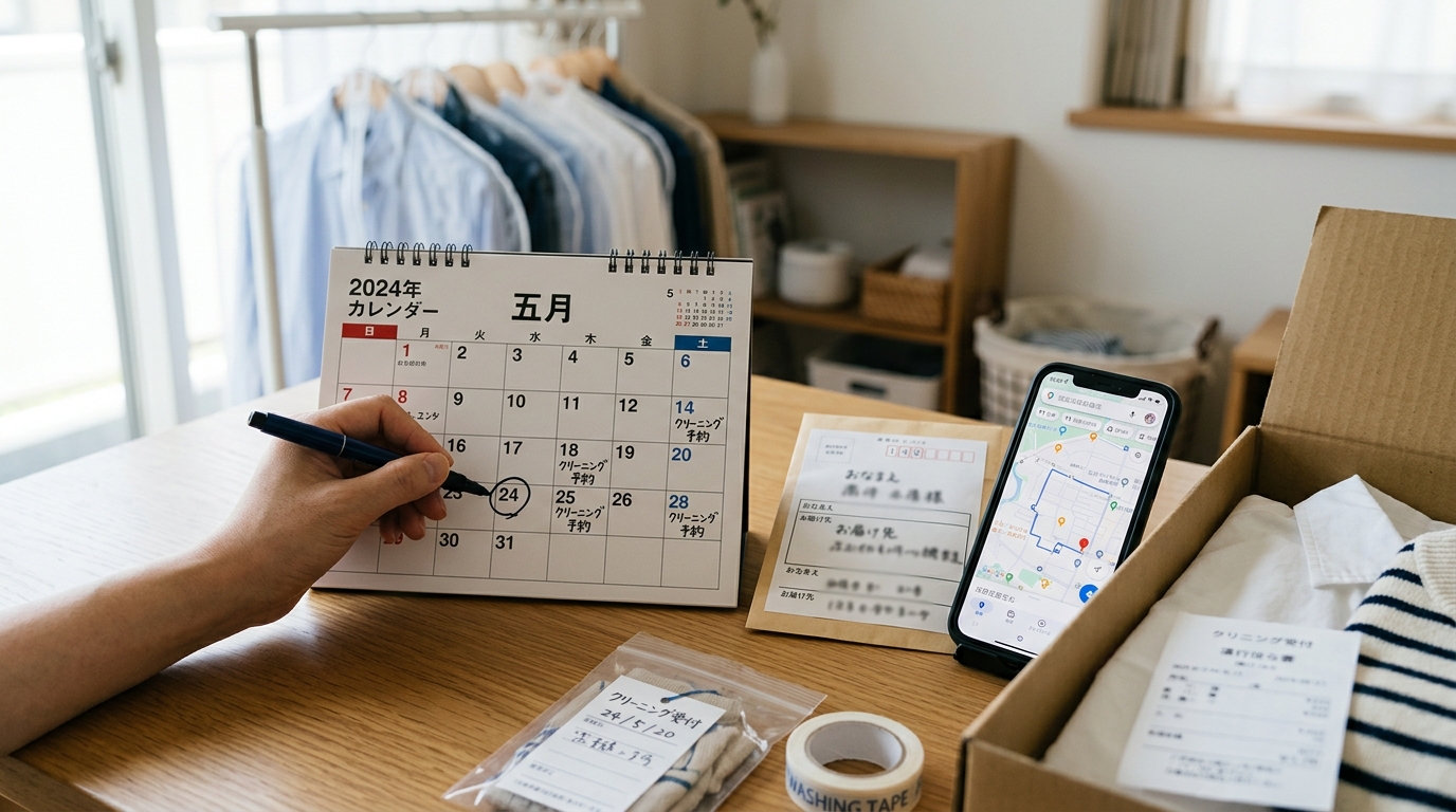 集荷から返却までの日程を確認するイメージ